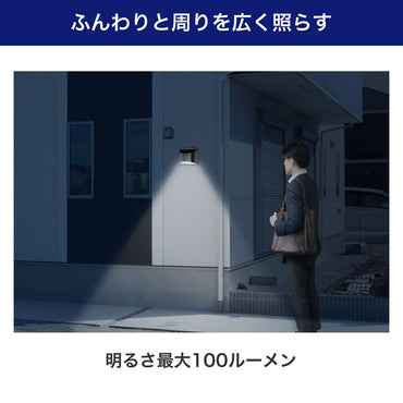 ウォールライト ステンレス丸型 ソーラー充電式 100ルーメン 白色_ESL-KS100SL_ELPA(エルパ・朝日電器)