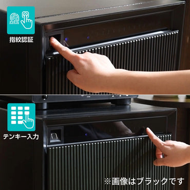 FE53-WH ダイヤセーフ 指紋テンキー式耐火金庫(ホワイト)指紋式 指紋認証タイプ 1時間耐火 75kg 40L A4収納