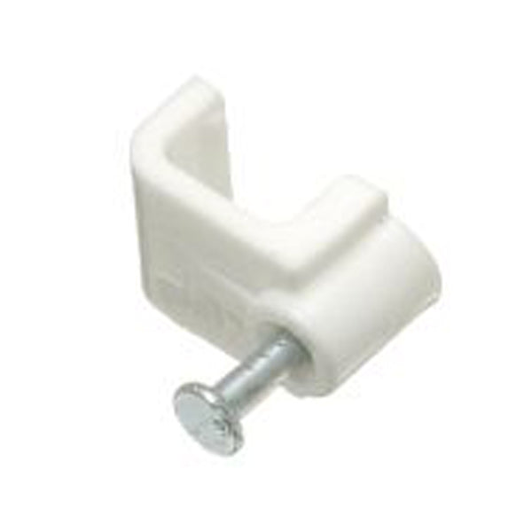 固定クギ付ケーブルステップル 内幅 5.5mm 釘長さ 20mm ホワイト_FST6_YAZAWA(ヤザワコーポレーション)