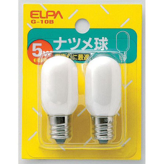ナツメ球 5W E12 ホワイト 2個入 G-10B