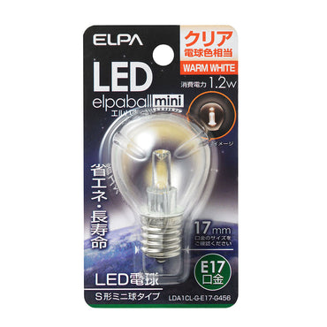 LDA1CL-G-E17-G456_1690900_LED装飾電球 S形ミニ球タイプ E17 クリア電球色相当_ELPA(エルパ・朝日電器)