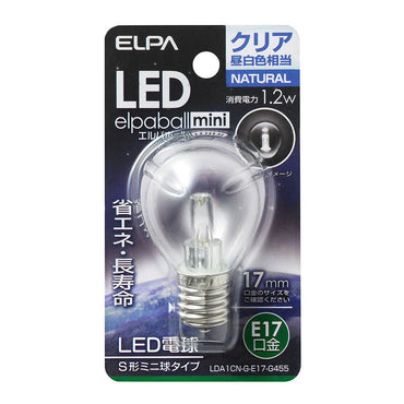 LDA1CN-G-E17-G455_1690800_LED装飾電球 S形ミニ球タイプ E17 クリア昼白色相当_ELPA(エルパ・朝日電器)