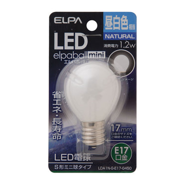LDA1N-G-E17-G450_1690600_LED装飾電球 S形ミニ球タイプ E17 昼白色相当_ELPA(エルパ・朝日電器)