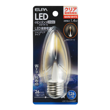 LDC1CL-G-G337_1749400_LED電球シャンデリア E26 クリア電球色_ELPA(エルパ・朝日電器)