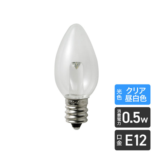 LDC1CN-G-E12-G305_1689700_LED装飾電球 ローソク球タイプ E12 クリア昼白色相当_ELPA(エルパ・朝日電器)