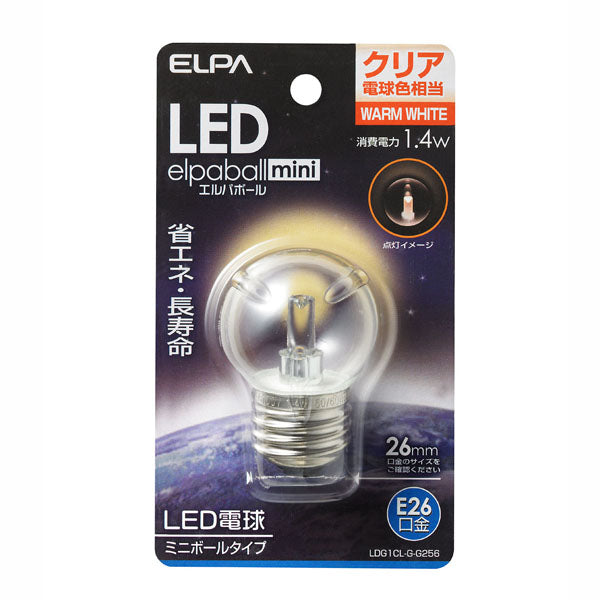 LDG1CL-G-G256_1688100_LED装飾電球 ミニボールG40形 E26 クリア電球色_ELPA(エルパ・朝日電器)