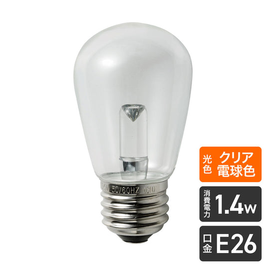 LDS1CL-G-G906_1689400_LED装飾電球 サイン球 E26 クリア電球色_ELPA(エルパ・朝日電器)