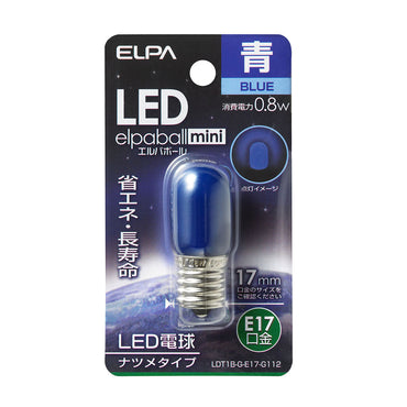 LDT1B-G-E17-G112_1685800_LED装飾電球 ナツメ球タイプ E17 青色_ELPA(エルパ・朝日電器)