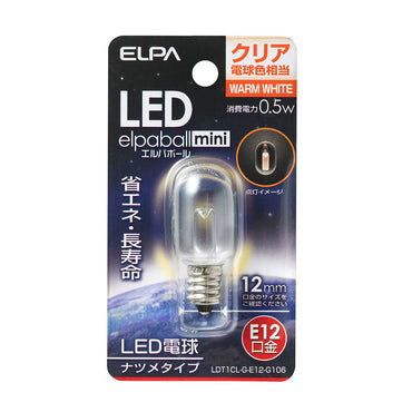 LDT1CL-G-E12-G106_1685500_LED装飾電球 ナツメ球タイプ E12 クリア電球色相当_ELPA(エルパ・朝日電器)