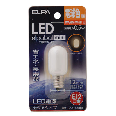 LDT1L-G-E12-G101_1685000_LED装飾電球 ナツメ球タイプ E12 電球色相当_ELPA(エルパ・朝日電器)