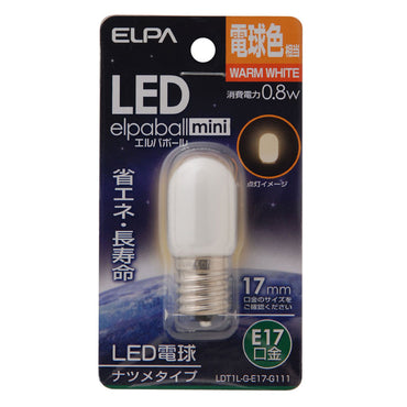 LDT1L-G-E17-G111_1685700_LED装飾電球 ナツメ球タイプ E17 電球色相当_ELPA(エルパ・朝日電器)