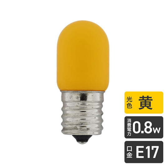 LDT1Y-G-E17-G113_1685900_LED装飾電球 ナツメ球タイプ E17 黄色_ELPA(エルパ・朝日電器)