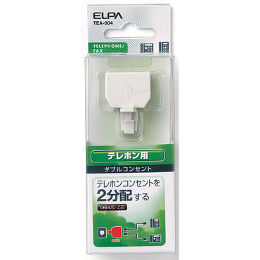 テレホン用ダブルコンセント 6極4芯・2芯兼用_TEA-004_ELPA(エルパ・朝日電器)