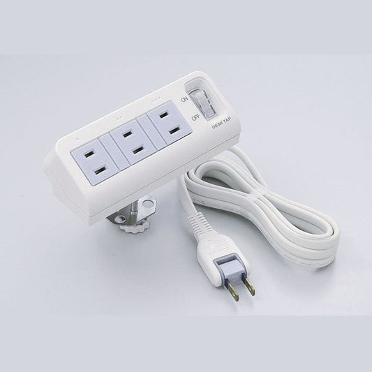 WB-DS32B(W)_1448500_3個口 集中スイッチ付デスクタップ 3個口 2m_ELPA(エルパ・朝日電器)