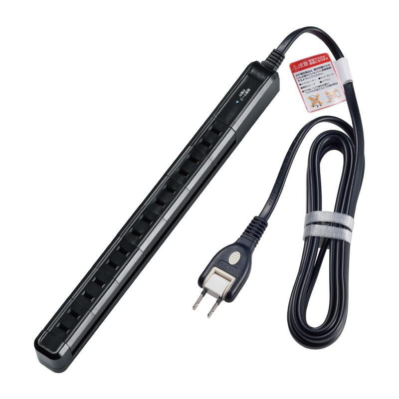 WBS-SL702SB-BK_1964400_耐雷7個口2mスリム回転タップ 黒_ELPA(エルパ・朝日電器)