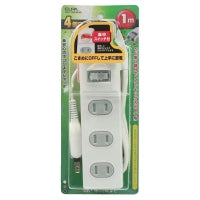 WBS-T4010B(W)_1646500_スイッチ付扉付タップ 4個口 1m_ELPA(エルパ・朝日電器)