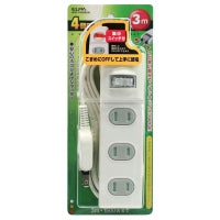 WBS-T4030B(W)_1646700_スイッチ付扉付タップ 4個口 3m_ELPA(エルパ・朝日電器)