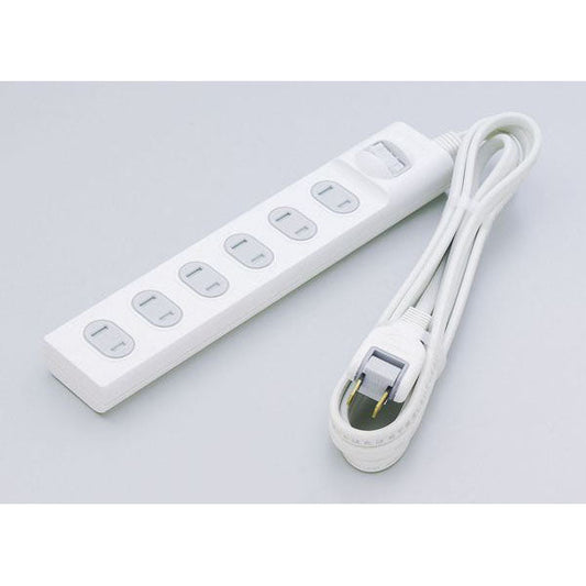 WBS-T6020B(W)_1609700_1SW(集中スイッチ付)扉付タップ 6個口 2m_ELPA(エルパ・朝日電器)