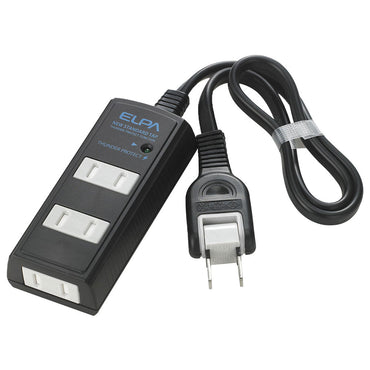 WBT-3020SBN(BK)_1724600_耐雷サージ コード付タップ ブラック 3個口 2m_ELPA(エルパ・朝日電器)