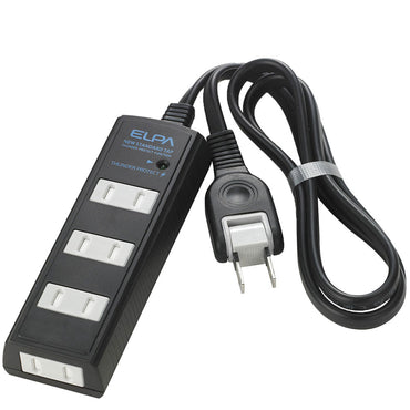 WBT-4050SBN(BK)_1725600_耐雷サージ コード付タップ ブラック 4個口 5m_ELPA(エルパ・朝日電器)