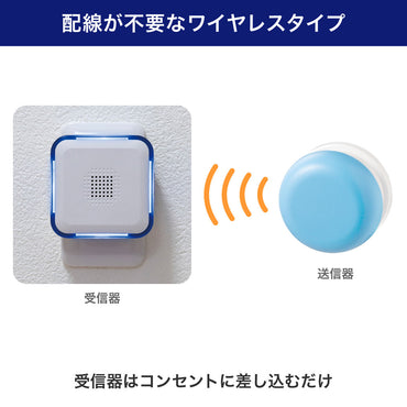 電池がいらない かんたんチャイム 防水ボタン セット_WC-S8061AC_ELPA(エルパ・朝日電器)