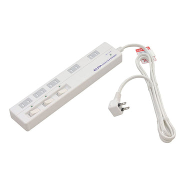 WLS-5015B(W)_1668100_耐雷サージ機能付マルチタップ 5個口 1.5m_ELPA(エルパ・朝日電器)