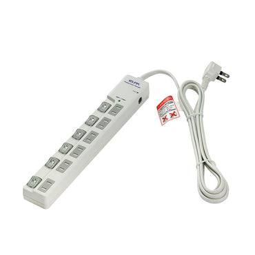 WLS-LU620SB(W) LEDランプスイッチ付タップ 上挿し 6個口 2m ブレイカー付_ELPA(エルパ・朝日電器)