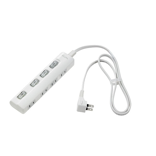 WLS-LY41EB(W)_1783200_スイッチ付タップ LEDランプ 横挿し 4個口 1m_ELPA(エルパ・朝日電器)