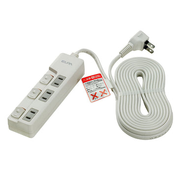 WLS-U35EB(W) ランプレススイッチ付タップ3P5m_ELPA(エルパ・朝日電器)