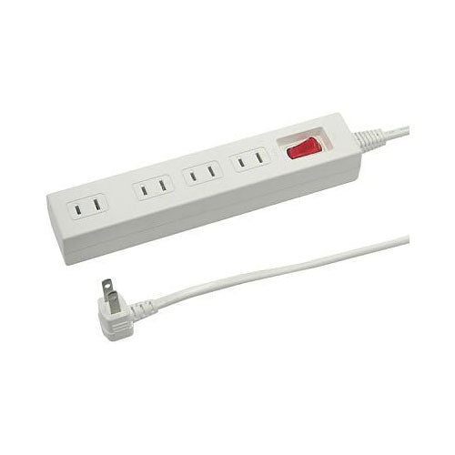 集中スイッチ付節電タップ4個口2m白_YAZAWA(ヤザワコーポレーション)