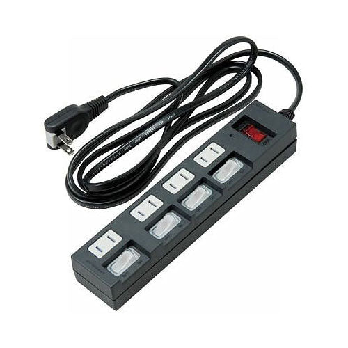 個別集中スイッチ付節電タップ4個口2m黒_YAZAWA(ヤザワコーポレーション)