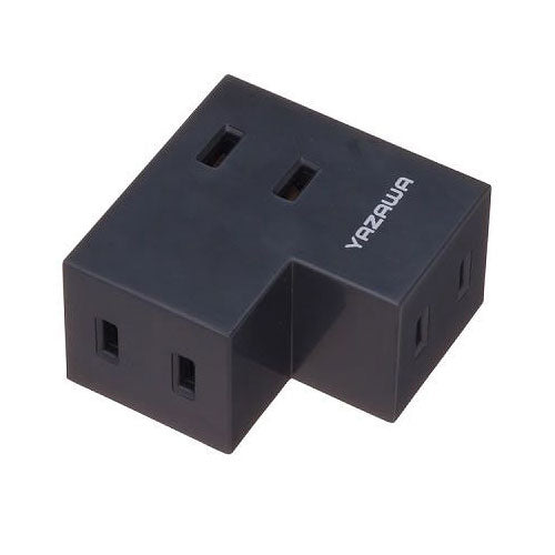 耐トラ付Lタップ3個口黒_Y02FSU300BK_YAZAWA(ヤザワコーポレーション)