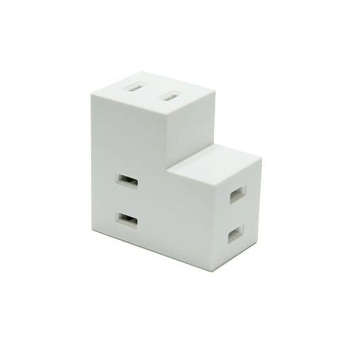 耐トラ付Lタップ3個口白_Y02FSU300WH_YAZAWA(ヤザワコーポレーション)