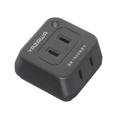 雷サージ付トリプルタップ13000V黒_Y02THK300BK_YAZAWA(ヤザワコーポレーション)