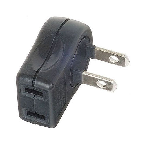 L型プラグアダプター縦黒1個口_YAZAWA(ヤザワコーポレーション)