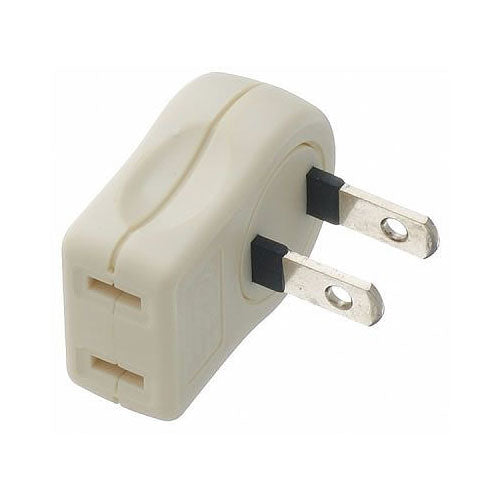 L型プラグアダプター縦白1個口_YAZAWA(ヤザワコーポレーション)