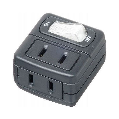 省エネタップ2個口黒_Y02FU210BK_YAZAWA(ヤザワコーポレーション)