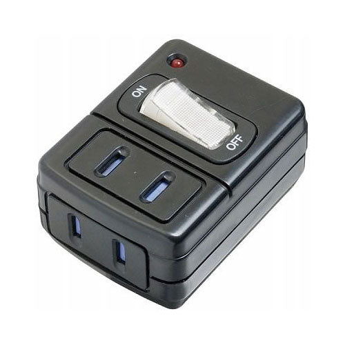 雷サージ付省エネタップ2個口黒_Y02FUSK210BK_YAZAWA(ヤザワコーポレーション)