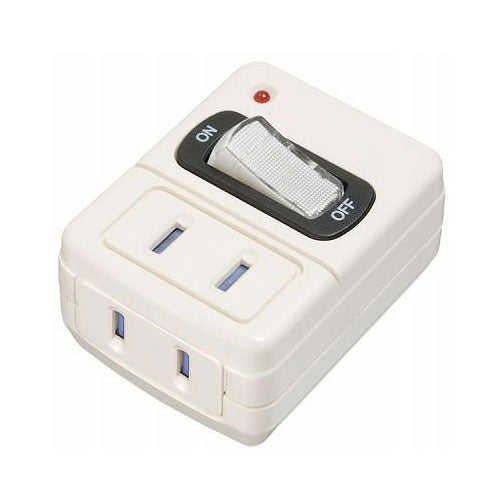 雷サージ付省エネタップ2個口白_Y02FUSK210WH_YAZAWA(ヤザワコーポレーション)