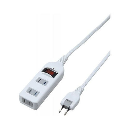 ノイズフィルター集中SW付3個口5m白_YAZAWA(ヤザワコーポレーション)