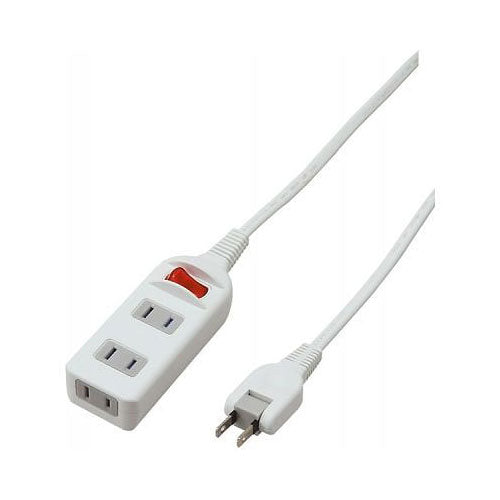 耐トラシャッター集中スイッチ付3個口2m_YAZAWA(ヤザワコーポレーション)