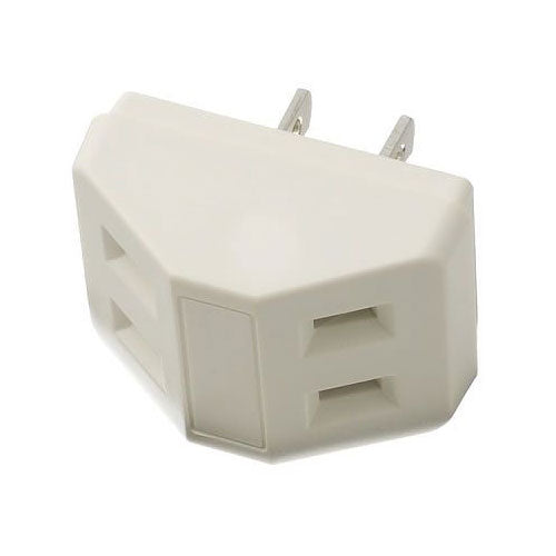 耐トラ付三角タップ2コ口白_Y02T200WH_YAZAWA(ヤザワコーポレーション)