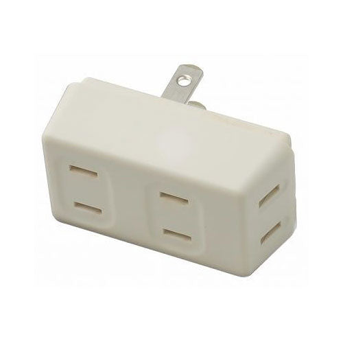 耐トラ付フロントタップ3個口白_Y02FU300WH_YAZAWA(ヤザワコーポレーション)