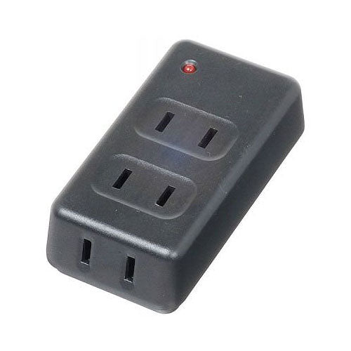 雷サージ付フロントタップ3個口黒_Y02FUK300BK_YAZAWA(ヤザワコーポレーション)