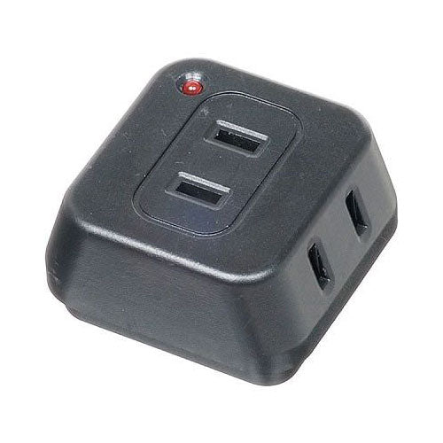 雷サージ付トリプルタップ3個口黒_Y02TK300BK_YAZAWA(ヤザワコーポレーション)