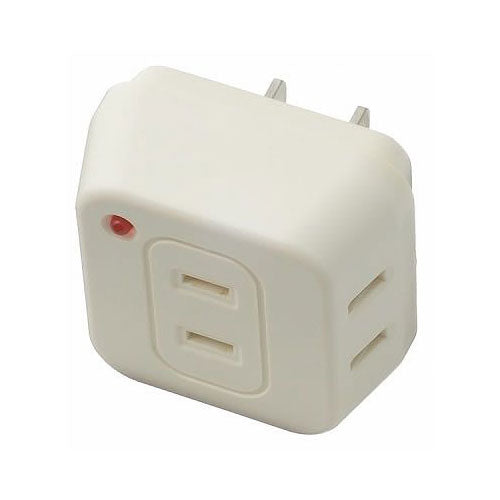 雷サージ付トリプルタップ3個口白_Y02TK300WH_YAZAWA(ヤザワコーポレーション)