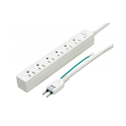 3Pマグネットタップ6個口2m白_YAZAWA(ヤザワコーポレーション)