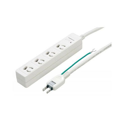 3P抜ケ止メマグネットタップ4個口2m白_YAZAWA(ヤザワコーポレーション)