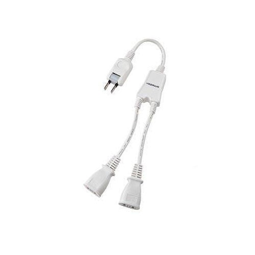 ACアダプター用2分配延長コード2個口_Y02V2002WH_YAZAWA(ヤザワコーポレーション)