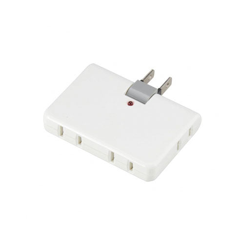 雷ガード付4個口コーナータップホワイト_Y02CK400WH_YAZAWA(ヤザワコーポレーション)